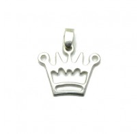 PE001130 Sterling silver pendant Crown Solid 925 Charm